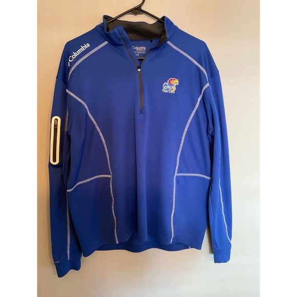 Kansas Jayhawks Columbia. Size large quarter zip men’s pull on. embroidered - Picture 1 of 6